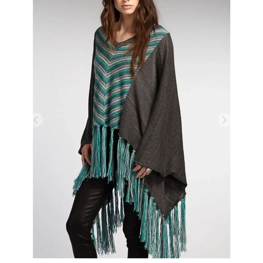Indigenous Zig Zag Alpaca Wool-Blend Poncho size medium/ large